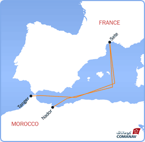 Comanav Ferries map